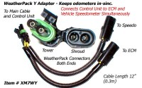 SafetyPass Pro XM7WY Weatherpack Y Adapter Cable For Trucks With 2 Speed Sensors. Mostly Found On 1992 - 2005 Trucks.